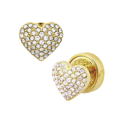 tresor heart earrings michael kors|michael kors pave stud earrings.